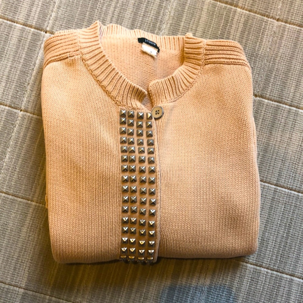J.Crew Cotton Tan Stud Cardigan Sweater⭐️